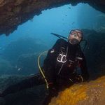Recreational Scuba Diving Arinaga, Gran Canaria, advanced diver in cave