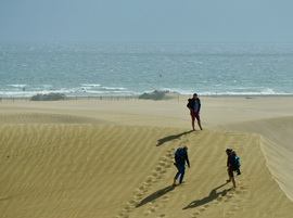 The beach at Playa del Ingles is a popular destination