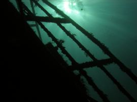 Exploring a wreck in Gran Canaria