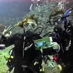 scuba divers in sea near Gran Canaria