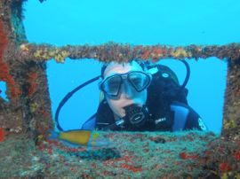 Exploring a wreck in Gran Canaria